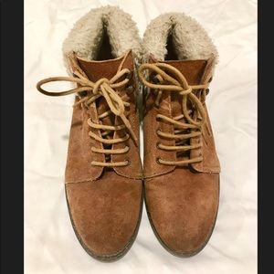 Topshop Fur Backed Ankle Boots